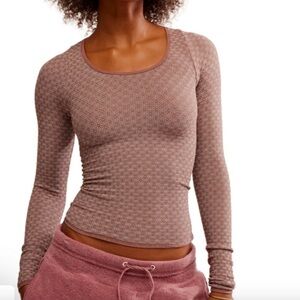 Free People shaved chocolate long sleeve shirt